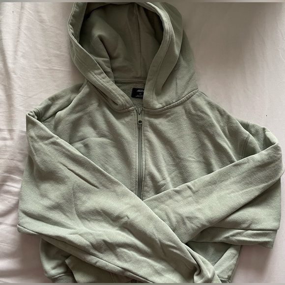 Ardene Green Fleece Cropped Hoodie Size M - Picture 1 of 2